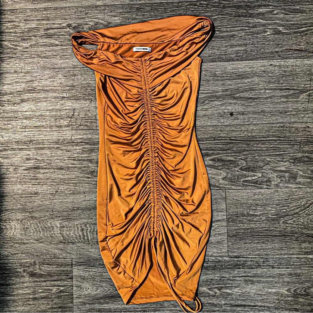 ORANGE MINI BODYCON DRESS - Picture 5 of 6